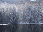 冬の御射鹿池でもこれレアな風景